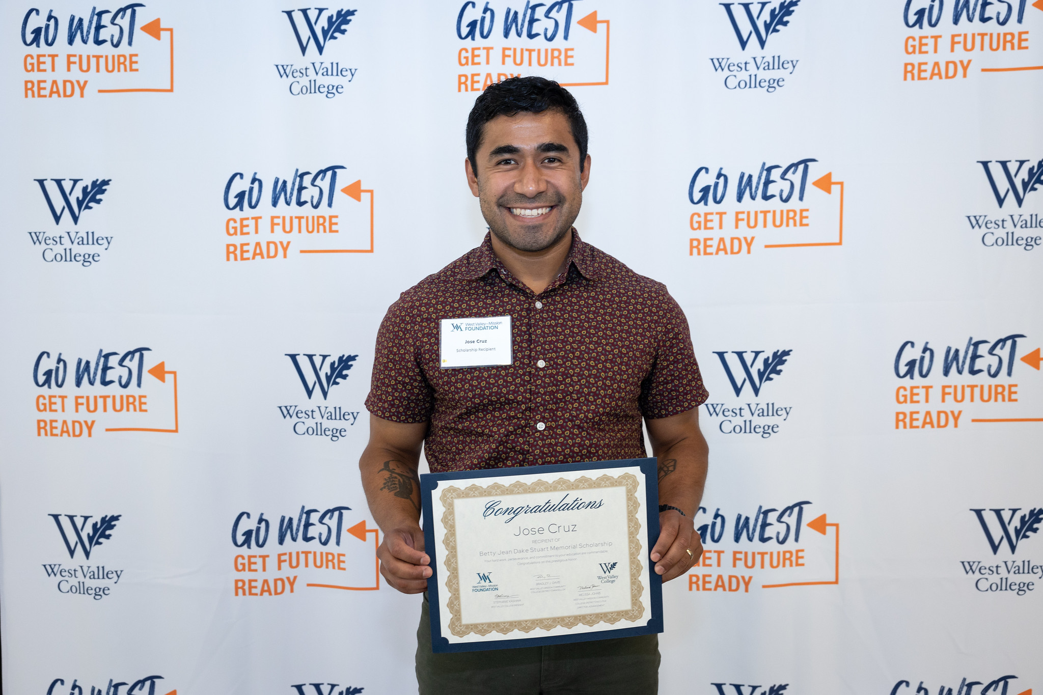 Jose Cruz, West Valley College Scholarship Recipient